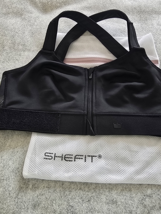 SHEFIT Other - SHEFIT Black Front-Zip High Support Sports Bra with Crisscross Straps
